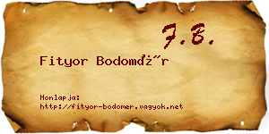 Fityor Bodomér névjegykártya